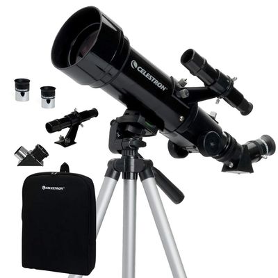 Celestron Travel Scope 70 Portable Refractor Telescope  70mm Aperture, Fully-Coated Glass Optics  Includes Tripod, Backpack & Software  Ideal for Beginners & Travel