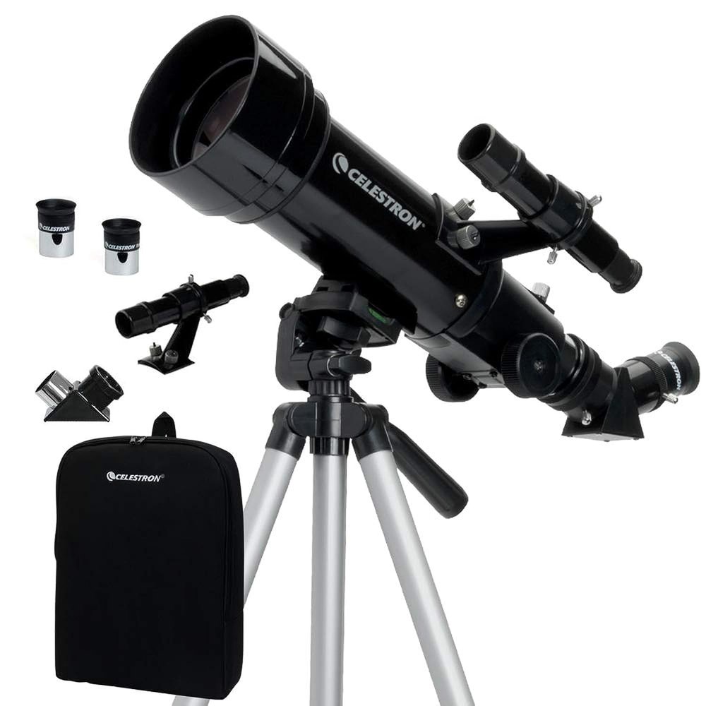 Celestron Travel Scope 70 Portable Refractor Telescope  70mm Aperture, Fully-Coated Glass Optics  Includes Tripod, Backpack & Software  Ideal for Beginners & Travel