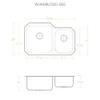 Whitehaus WHNDBU3320-BSS Noah's Collection 33 5/8-Inch Double Bowl Undermount Sink, Brushed Stainless Steel view 3