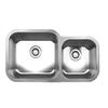 Whitehaus WHNDBU3318-BSS Noah'S Collection 33 1/2-Inch Double Bowl Undermount Sink, Brushed Stainless Steel view 1