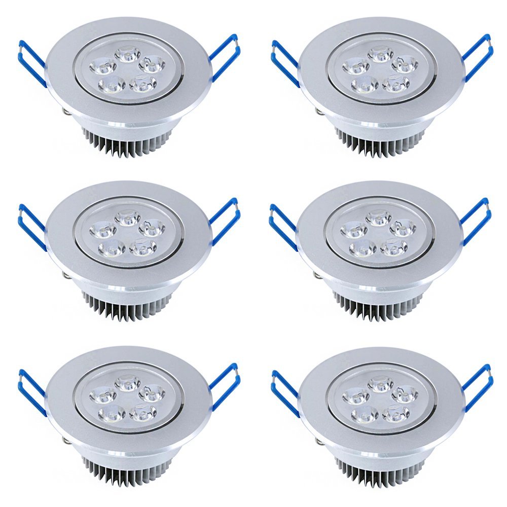 MODOAO 5W LED Downlight, 5500K Daylight Cool White,Not Dimmable,Retrofit LED Recessed Lighting Fixture, LED Ceiling Light, 6-Pack