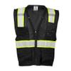 Kishigo Black Enhanced Visibility Men's Vest B100, Multi Pocket Mesh Hi-Vis Vest, Ultra-Cool Polyester Material, 6 Pockets, Zipper Front Closure, Construction Work Safety Vest (Black EV, LG-XL) view 1
