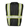 Kishigo Black Enhanced Visibility Men's Vest B100, Multi Pocket Mesh Hi-Vis Vest, Ultra-Cool Polyester Material, 6 Pockets, Zipper Front Closure, Construction Work Safety Vest (Black EV, LG-XL) view 2