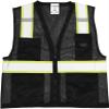Kishigo Black Enhanced Visibility Men's Vest B100, Multi Pocket Mesh Hi-Vis Vest, Ultra-Cool Polyester Material, 6 Pockets, Zipper Front Closure, Construction Work Safety Vest (Black EV, LG-XL) view 3