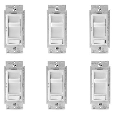 Leviton R62-06674-P0W SureSlide Universal Incandescent Dimmer White (6 Pack)