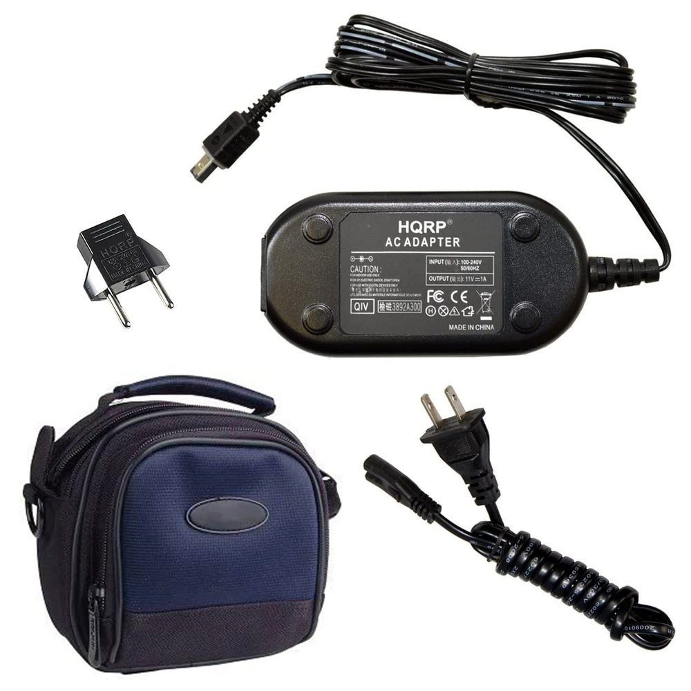 HQRP Accessory KIT Compatible with JVC Everio GZ-MG130 / GZ-MG130U, GZ-MG155 / GZ-MG155U, GZ-MG255 / GZ-MG255U Camcorder (Case and AC Adapter)
