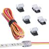 Nicelux CCT Tunable LED Strip Connector 10mm 3 Pin (5PCS) With 9.8 Feet 20 AWG LED Extension Wire, DIY Both Strip to Power and board to board Jumper, Non-waterproof view 1