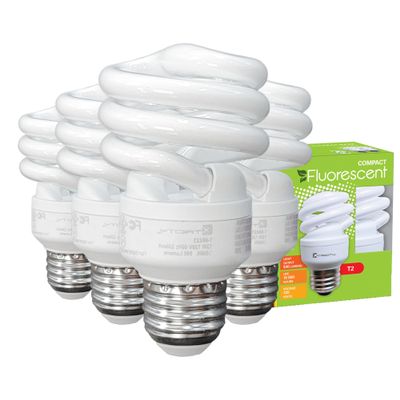 Xtricity Compact Fluorescent Light Bulb T2 Spiral, E26 Base (4 Pack)