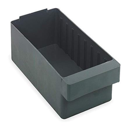 QUANTUM STORAGE SYSTEMS QED601GY Super Tuff Euro Heavy Duty Parts Organizer Gray Bins 12" L x 6" W x 5" H 24 Pack