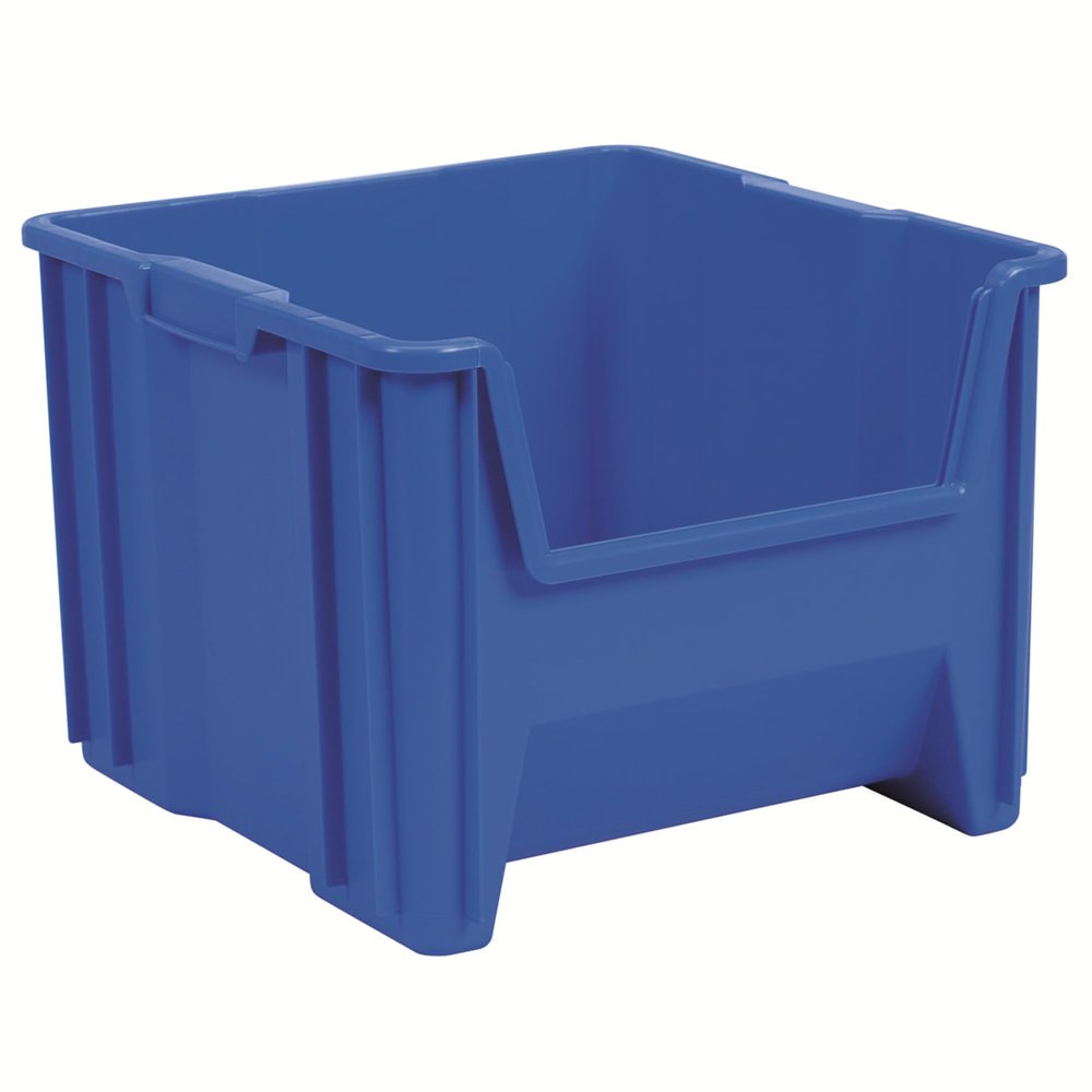 Akro-Mils Stak-N-Store Stackable Storage Bins, 17.5"x16.5"x12.5", Blue 2Pk
