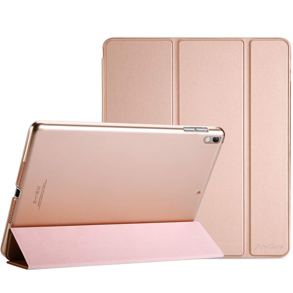 ProCase Smart Casefor 10.5 iPad Air 3rd Generation 2019 / iPad Pro 2017, Slim Stand Cover with Translucent Frosted Back for iPad Air 3 -Rosegold