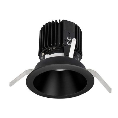 WAC Lighting R4RD2T-F827-BK Volta - 6.39" 36W 45 2700K 85CRI 1 LED Round Regressed Trim with Light Engine, Black Finish with Textured Glass