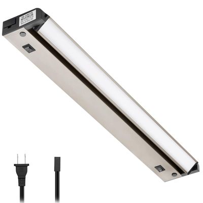 GETINLIGHT 16-Inch Plug-in Swivel LED Under Cabinet Light, 2-CCT, Nickel