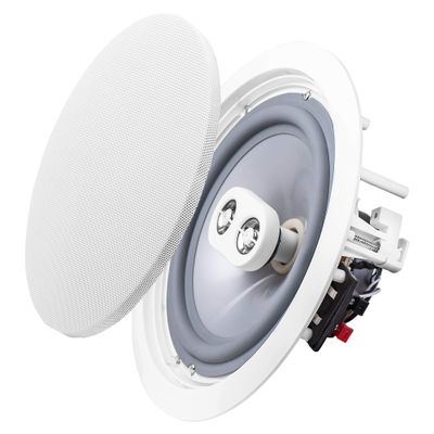 OSD Audio Weatherproof 8" in Ceiling Dual Tweeter Single Stereo Speaker ICE800TTWRS Single White