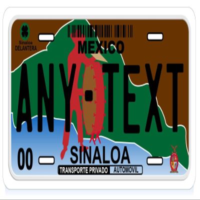 Sinaloa Mexico Placas License Plate