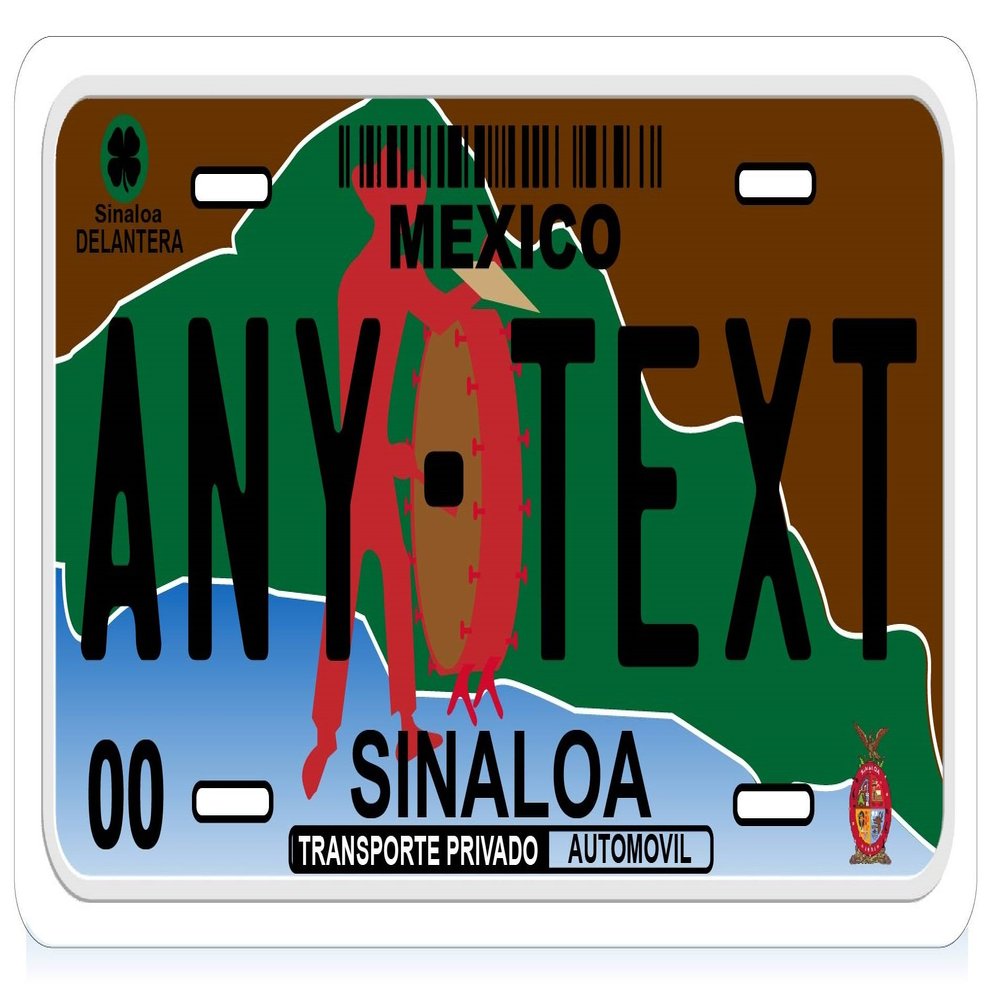 Sinaloa Mexico Placas License Plate