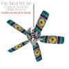 Tie Dye Circles and Squares 101 - Ceiling Fan Skin Kit fits most 42 inch fans (FAN and BLADES SOLD SEPARATELY) view 2