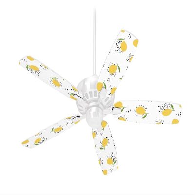 Lemon Black and White - Ceiling Fan Skin Kit fits most 42 inch fans (FAN and BLADES SOLD SEPARATELY)