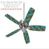 Famingos and Flowers Blue Medium - Ceiling Fan Skin Kit fits most 42 inch fans (FAN and BLADES SOLD SEPARATELY) view 2