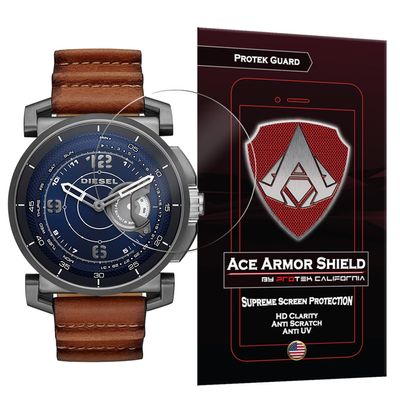 Ace Armor Shield Protek Guard Screen Protector for The Diesel On Time Smartwatch (2016) with Free Lifetime Replacement Warranty