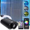AMKI 16W Bluetooth Fiber Optic Curtain Light Kit, RGBW Waterfall Effect Music Mode App/Remote Control Curtain Lighting for Sensory Room Home Decor with Fiber Cable 0.03in/0.75mm 9.8ft/3m 300pcs view 1
