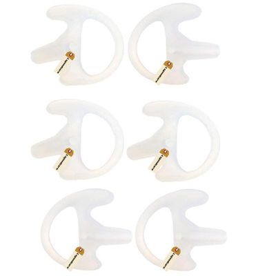Two Way Radio Ear Mold, Lsgoodcare Replacement Earbud Earmold Left Right Ear Piece Medium Compatible for Motorola Kenwood Midland Surveillance Acoustic Coil Tube Headset (Small, White)