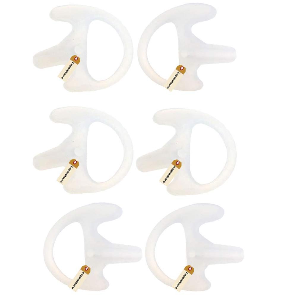 Two Way Radio Ear Mold, Lsgoodcare Replacement Earbud Earmold Left Right Ear Piece Medium Compatible for Motorola Kenwood Midland Surveillance Acoustic Coil Tube Headset (Small, White)