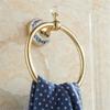 GH8 Blue and White Porcelain Crystal Towel Bar Ring for Bathroom Accessories (Golden) view 1