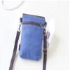Leather & Canvas Embroidery Flower Mobile Phone Cross-body Shoulder Bag 3 Layers Zip Pouch Case (green) view 2