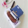 Leather & Canvas Embroidery Flower Mobile Phone Cross-body Shoulder Bag 3 Layers Zip Pouch Case (green) view 4