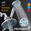 Antimicrobial/Anti-Clog High-Pressure 30-setting Rainfall Shower Combo by AquaDance with Microban Nozzle Protection from Growth of Mold Mildew & Bacteria for Stronger Shower! Wave Blue view 2