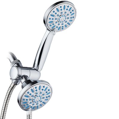Antimicrobial/Anti-Clog High-Pressure 30-setting Shower Combo by AquaDance with Microban Nozzle Protection from Growth of Mold Mildew & Bacteria for Stronger Shower! Aqua Blue