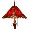 Bieye L10242 Baroque Tiffany Style Stained Glass Floor Lamp, 65-Inch, Red view 1