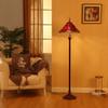 Bieye L10242 Baroque Tiffany Style Stained Glass Floor Lamp, 65-Inch, Red view 2