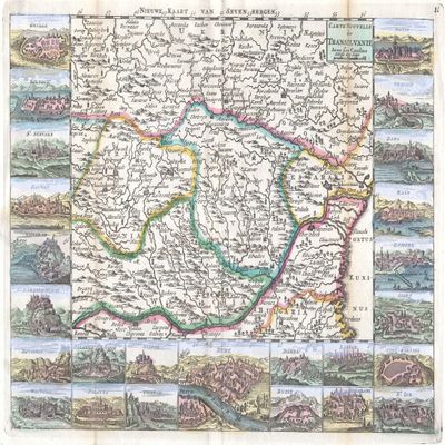 Art Oyster Map of Transylvania and Moldova, 1710-34" x 51" Peel & Stick Removable Wall Decal