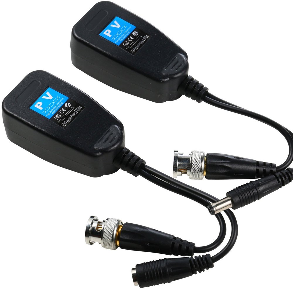 UHPPOTE HD-CVI/TVI/AHD BNC Video Power Transmitter Passive Balun Receiver to Cat5e 6 RJ45 Connector