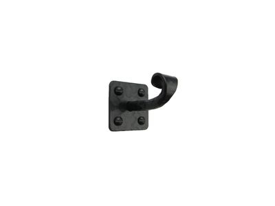 Bushere and Son Rustic Farmhouse Small Wrought Iron Hook BHH9 (Black)