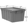 Buckhorn AR2717120204000 Industrial Plastic Stackable Storage KeepBox Tote Container with Hinged Attached Lid, 27-Inch L x 17-Inch W x 12-Inch H, Green view 4