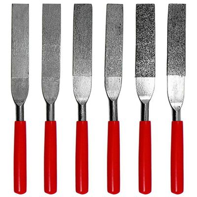 Gadgets Collection Diamond File Set Ceramics Tile Glass Carving Tools (6pc 180mm 40-600 Grit)