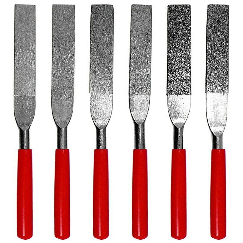 Gadgets Collection Diamond File Set Ceramics Tile Glass Carving Tools (6pc 180mm 40-600 Grit)