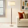 Brightech Carter LED Floor Lamp, Drum Shade with Walnut Wood Finish, Great Living Room Dcor, Mid-Century Light for Living Rooms & Offices, Mid Century Modern Lamp for Bedroom view 2