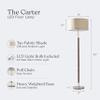 Brightech Carter LED Floor Lamp, Drum Shade with Walnut Wood Finish, Great Living Room Dcor, Mid-Century Light for Living Rooms & Offices, Mid Century Modern Lamp for Bedroom view 3