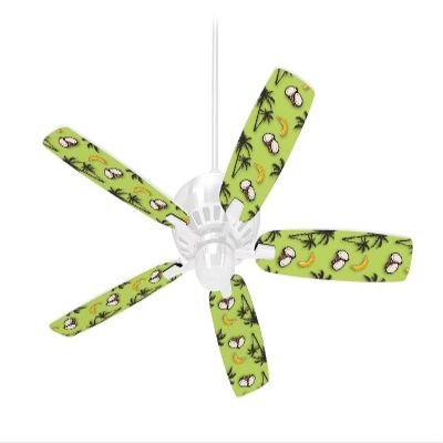 Coconuts Palm Trees and Bananas Sage Green - Ceiling Fan Skin Kit fits most 42 inch fans (FAN and BLADES SOLD SEPARATELY)