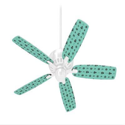 Anchors Away 02 Seafoam Green - Ceiling Fan Skin Kit fits most 42 inch fans (FAN and BLADES SOLD SEPARATELY)
