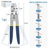 Fishing Crimping Tool Kit, Fishing Crimping Pliers Wire Rope Crimping Tool with 500pcs Crimp Sleeves Kit, Heavy Duty Stainless Steel Fishing Crimper Pliers Wire Cutters Line Crimps Sleeves view 2