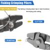 Fishing Crimping Tool Kit, Fishing Crimping Pliers Wire Rope Crimping Tool with 500pcs Crimp Sleeves Kit, Heavy Duty Stainless Steel Fishing Crimper Pliers Wire Cutters Line Crimps Sleeves view 3