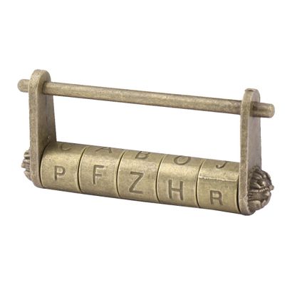 uxcell Metal Home Cabinet Box Case Retro Style Chinese Lock Bronze Tone