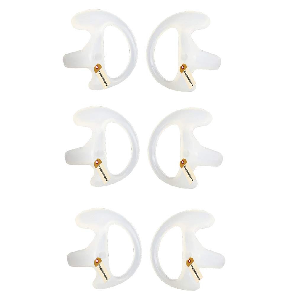 Two Way Radio Ear Mold, Lsgoodcare Replacement Earbud Earmold Left Right Ear Piece Medium Compatible for Motorola Kenwood Midland Surveillance Acoustic Coil Tube Headset (Medium, White)