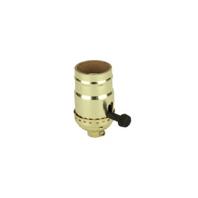 Aspen Creative 21301 3-Way Lamp Socket with Turn Knob Switch in Polished Brass 3