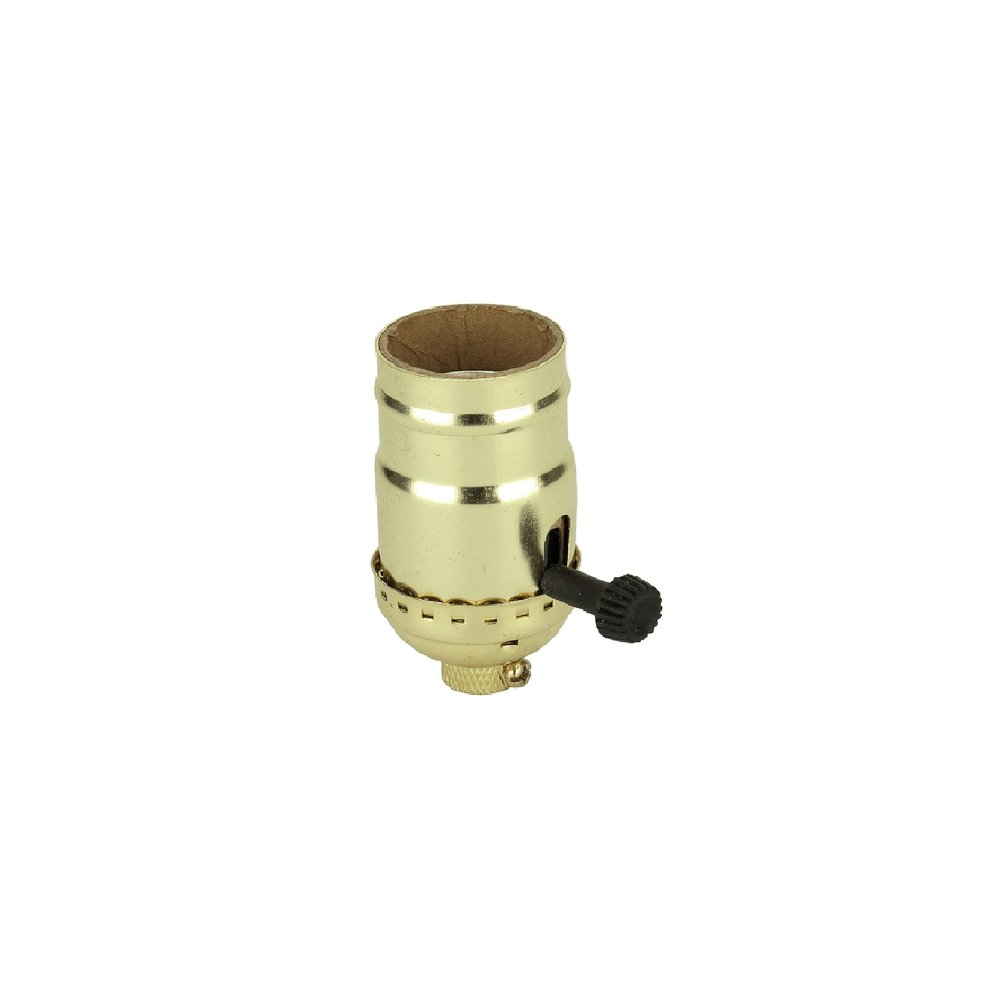 Aspen Creative 21301 3-Way Lamp Socket with Turn Knob Switch in Polished Brass 3